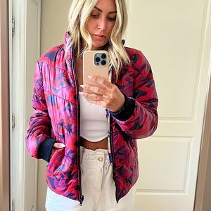 MOTHER reversible print puffer jacket